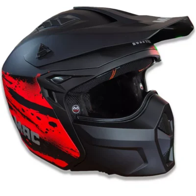 Casco MAC Abierto Modular Edge Negro/Rojo