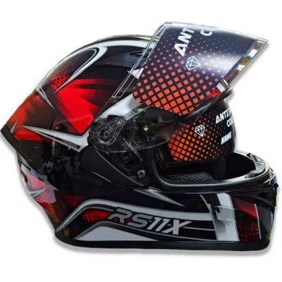 CASCO Hawk Rs11X Spike - Doble Visor - Rojo/Negro