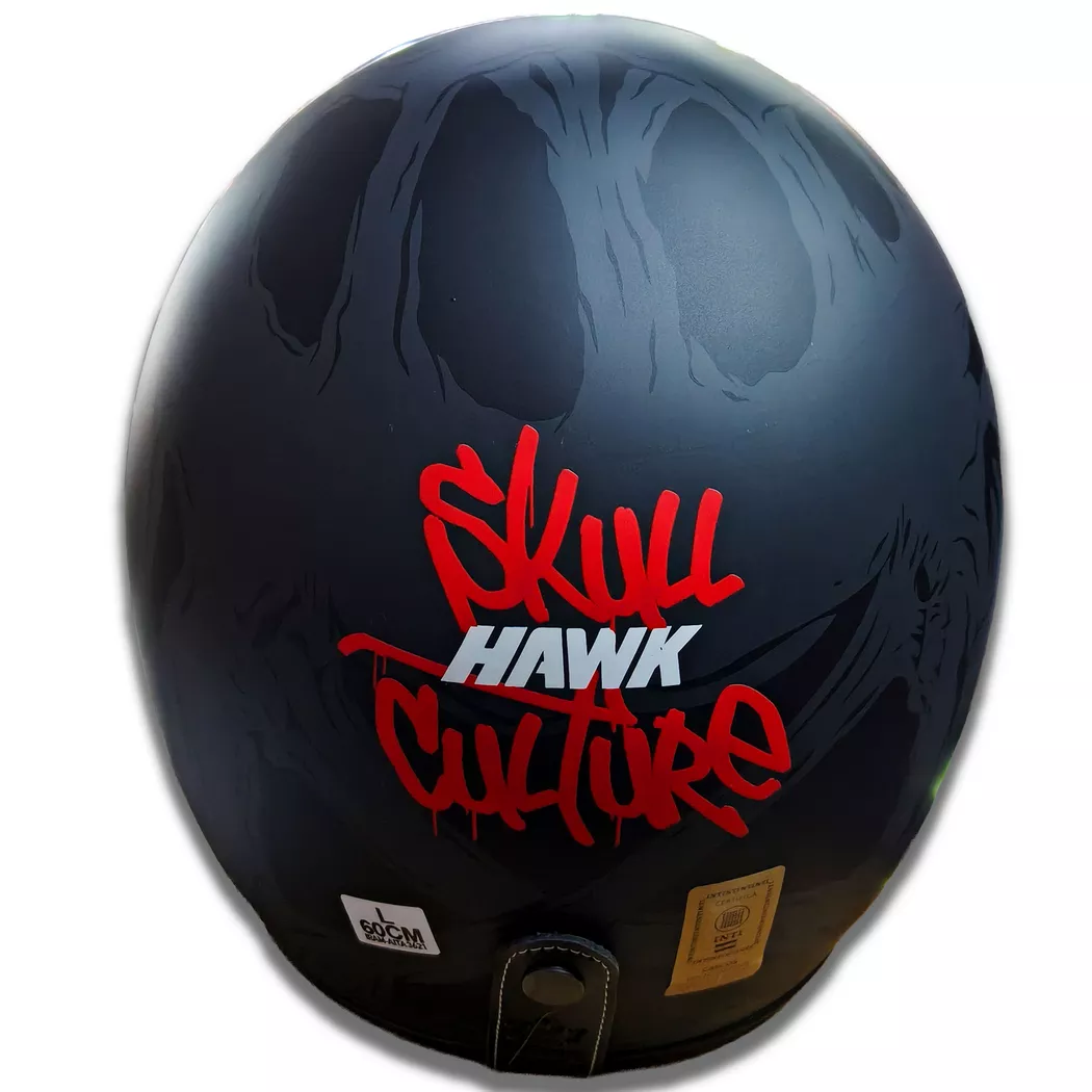 Casco Hawk 721 Skull Negro/Rojo - Imagen 2