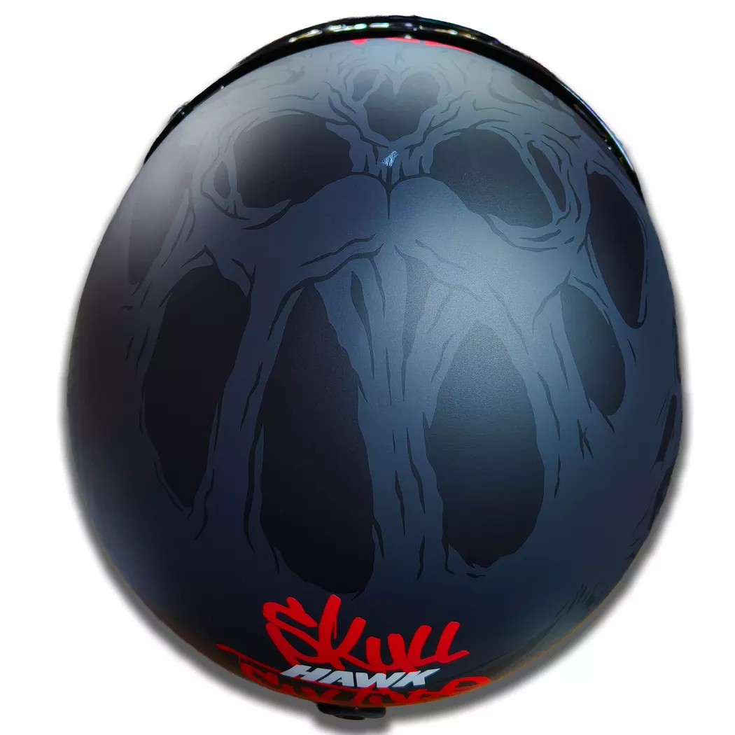 Casco Hawk 721 Skull Negro/Rojo - Imagen 4