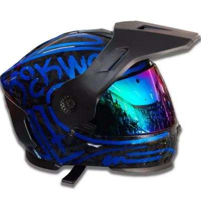 Casco Rockwell 927 Stripes + Visor de color - Azul