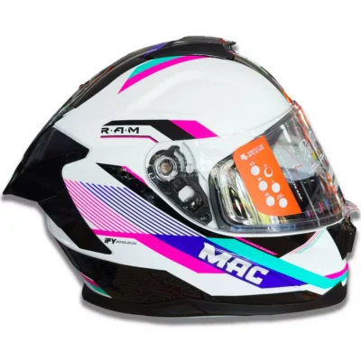Casco Mac 956 Ozono Ram + Visor de Regalo - Blanco/Rosa