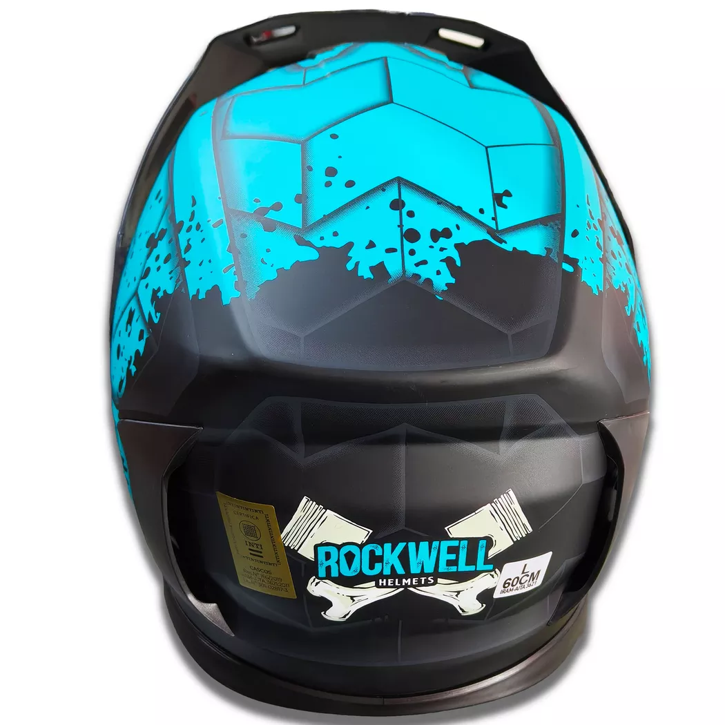 Casco Rockwell 927 Arrow + Visor de color - Turquesa - Imagen 4