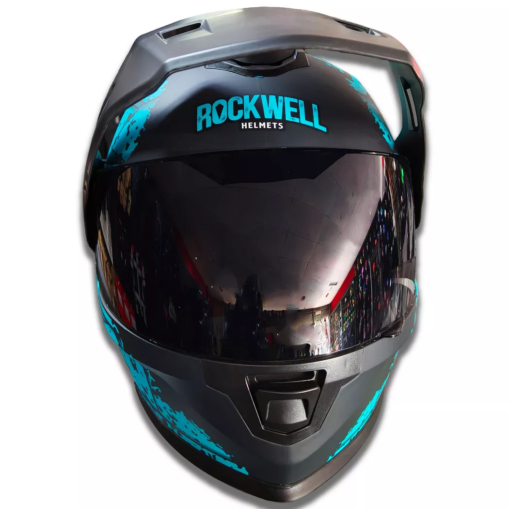 Casco Rockwell 927 Arrow + Visor de color - Turquesa - Imagen 5