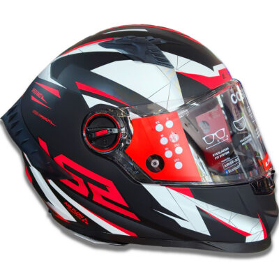 Casco Ls2 816 Cosmos - Draze- Negro/Rojo Mate