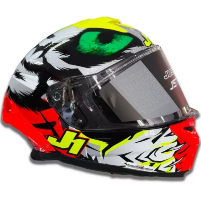 Casco Just 1 - STR - Demonic - Fluor/rojo