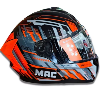 Casco MAC Volt Push Negro / Naranja Brillo