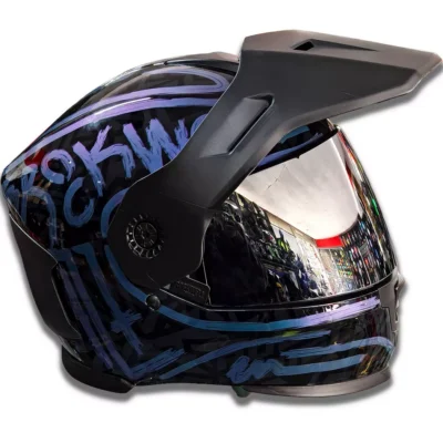 Casco Rockwell 927 Stripes + Visor de color - Violeta