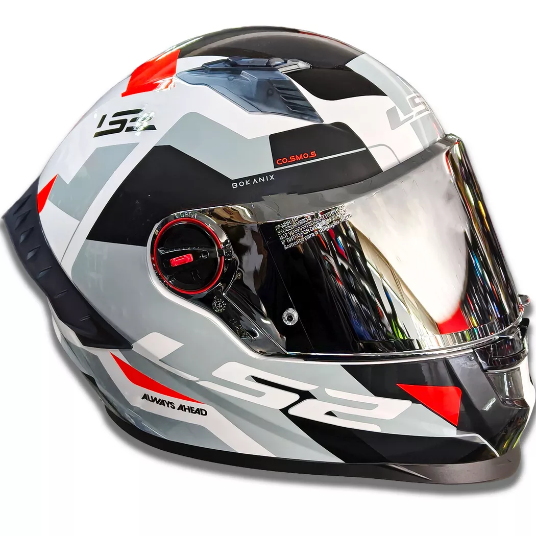 Casco Ls2 816 Cosmos - Bokanix - Blanco/Rojo