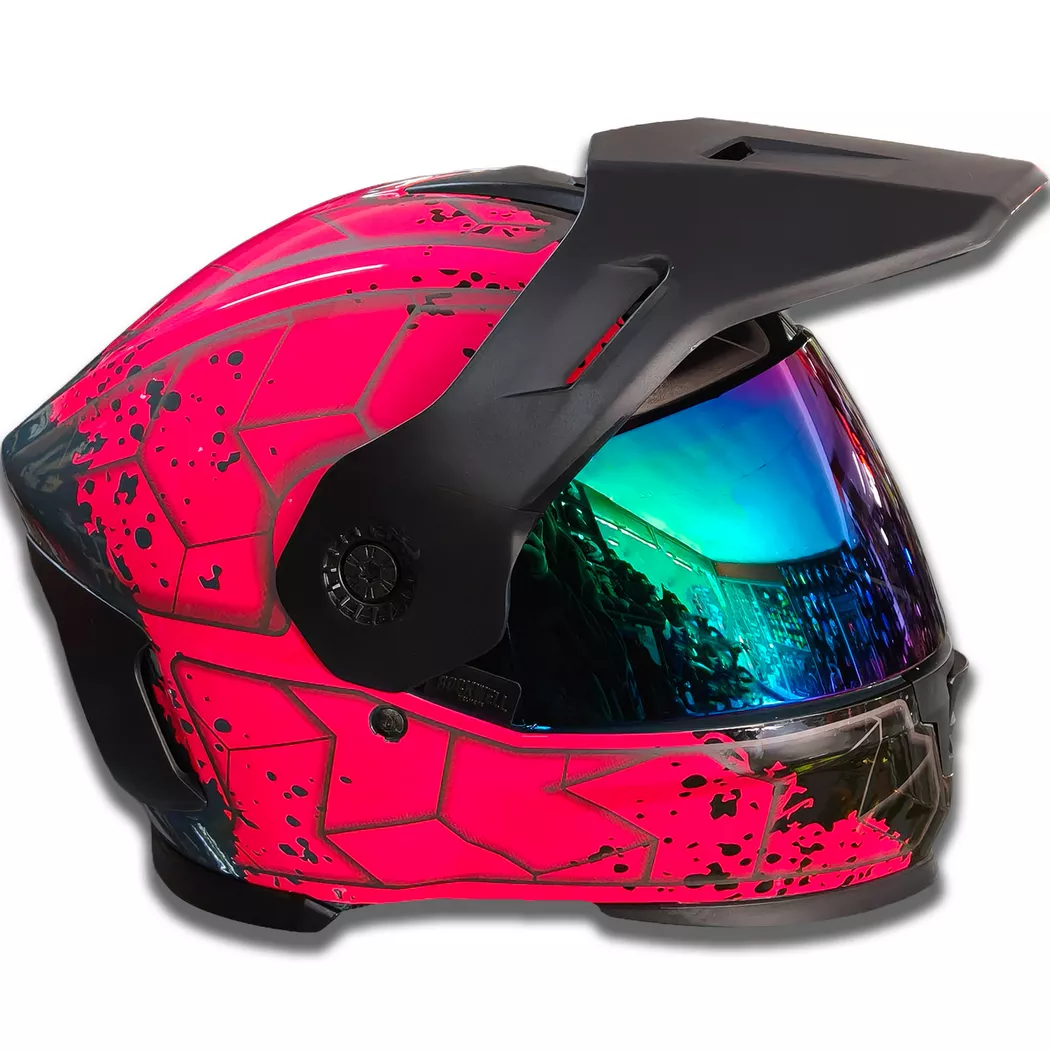 Casco Rockwell 927 Arrow + Visor de color - Rosa