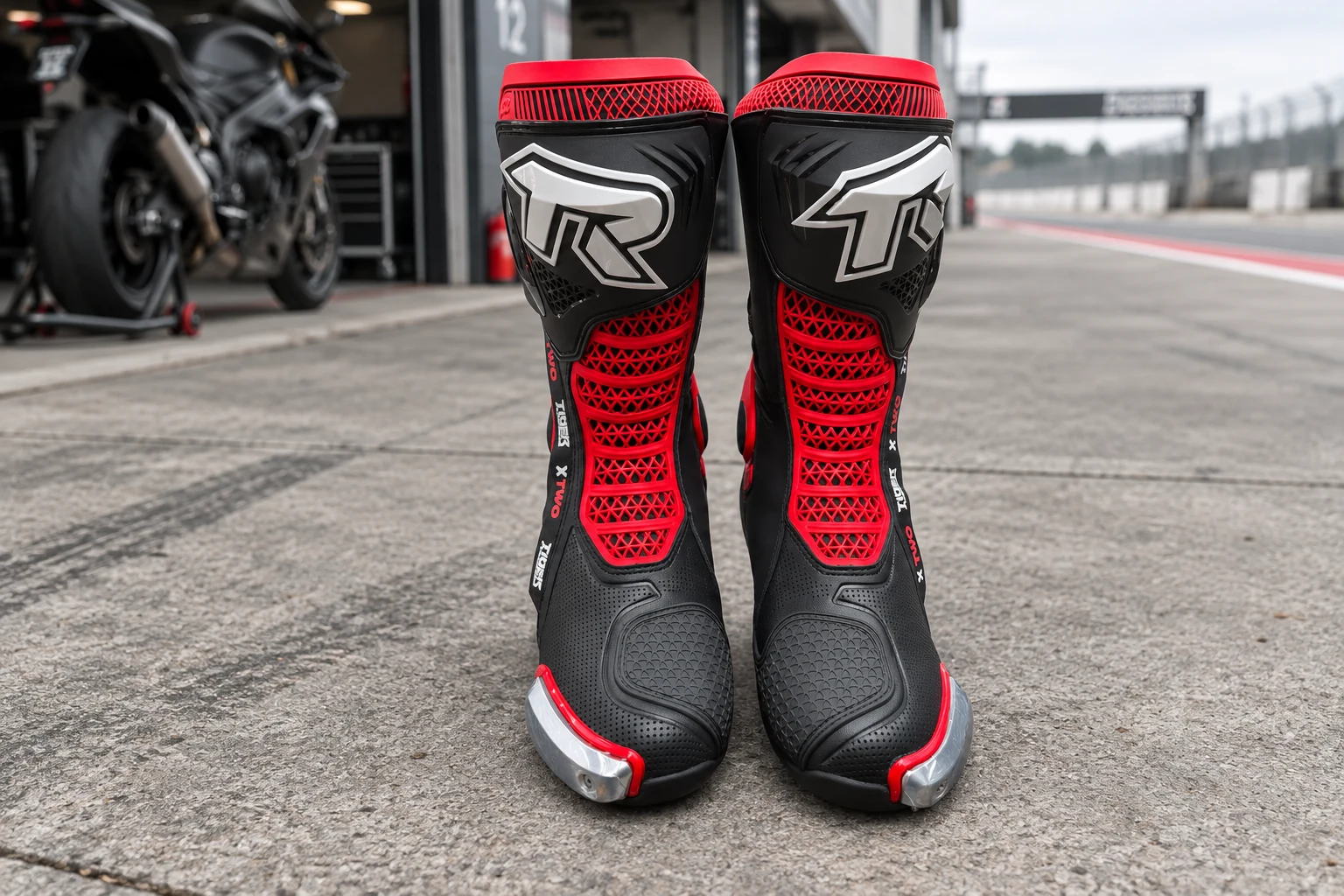 Botas TR Xtwo en paddock, fotografía de circuito